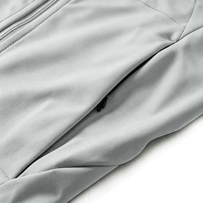 Unisex outdoor jacket with hood and zipper – water-repellent, windproof, warm