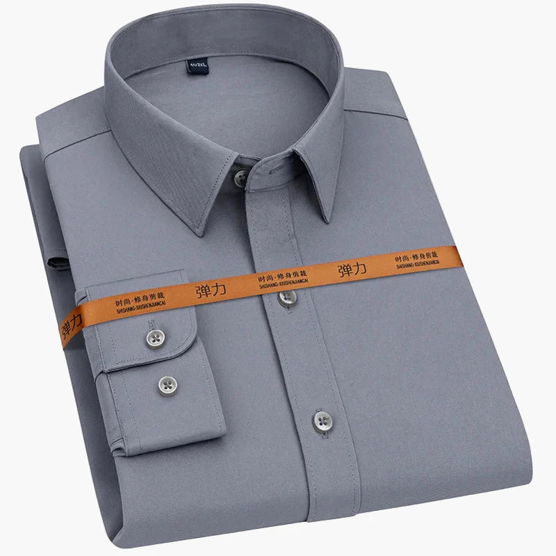 Men's Business Casual Shirt Slim Fit – Elegant Long Sleeve Shirt for Office & Everyday Use