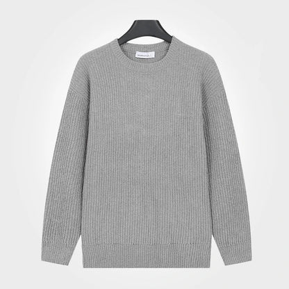 Men's ribbed-knit crew-neck long-sleeve sweater