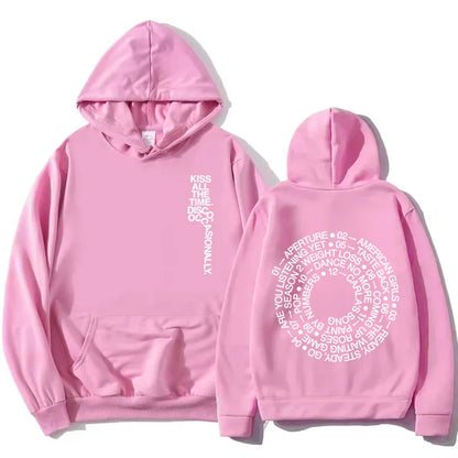 Unisex hoodie with hood, kangaroo pocket, and lettering