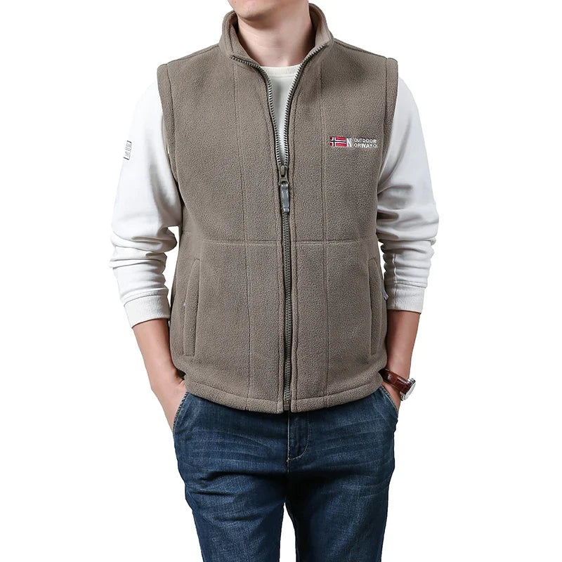 Fleece Weste Unisex Stehkragen Reißverschluss Reißverschlusstaschen