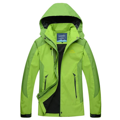 Outdoor Funktionsjacke für Damen Wasserdicht Winddicht Atmungsaktiv mit Kapuze