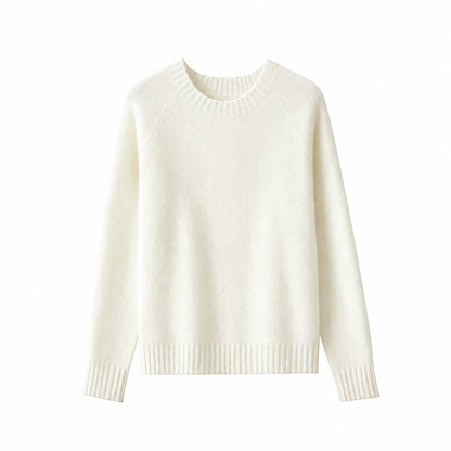 Women's Crew-Neck Sweater Long-Sleeve Basic Knit Sweater