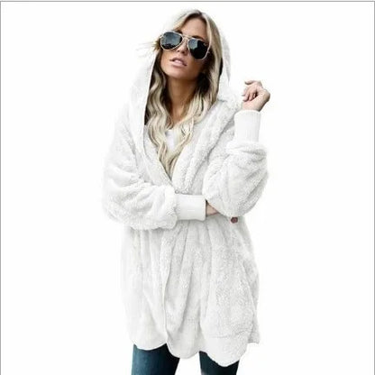 Damen Kuschelige Strickjacke Offen Flauschige Jacke Langarm