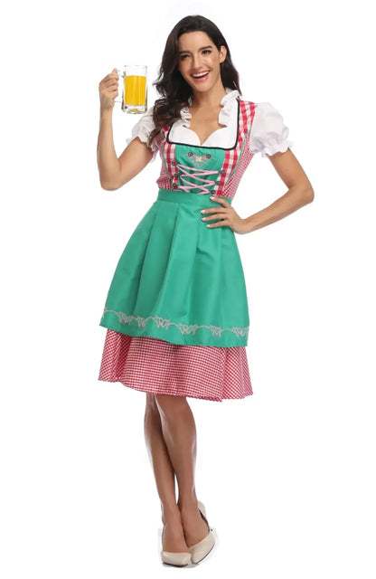 Traditional Women’s Checked Dirndl Dress