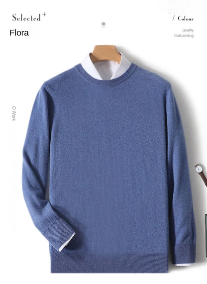 Men's Crew-Neck Sweater, Long-Sleeve, Made of Soft Material