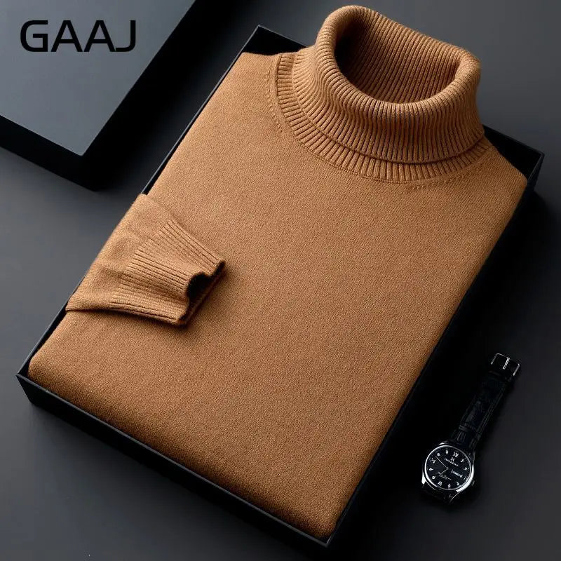 Men's turtleneck sweater long sleeve fine-knit sweater