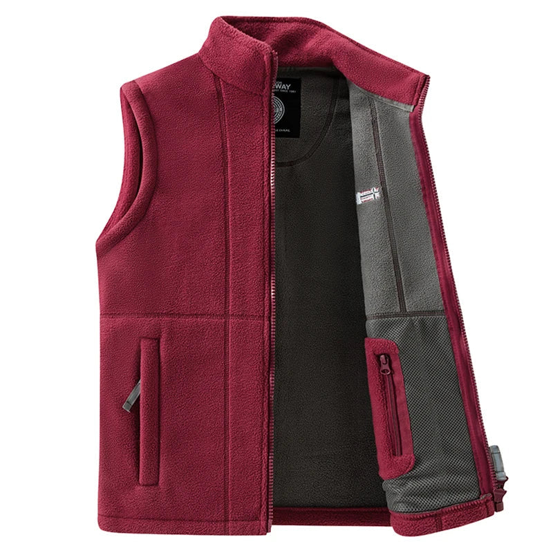 Fleece Weste Unisex Stehkragen Reißverschluss Reißverschlusstaschen