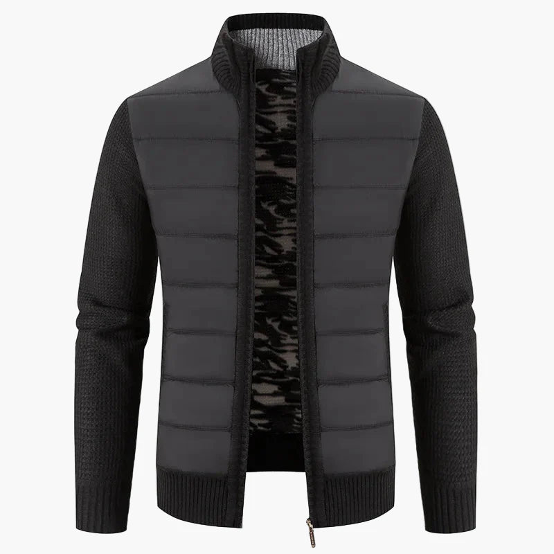 Men's quilted jacket with knitted sleeves – fashionable transitional jacket for everyday and leisure use