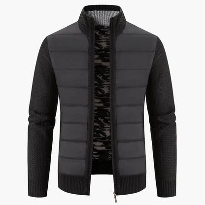 Men's quilted jacket with knitted sleeves – fashionable transitional jacket for everyday and leisure use
