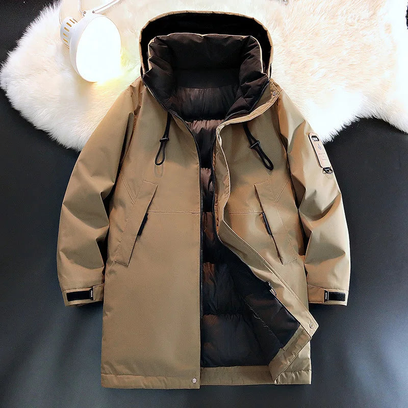 Unisex winter parka with hood - Warm-lined coat with zipper and pockets