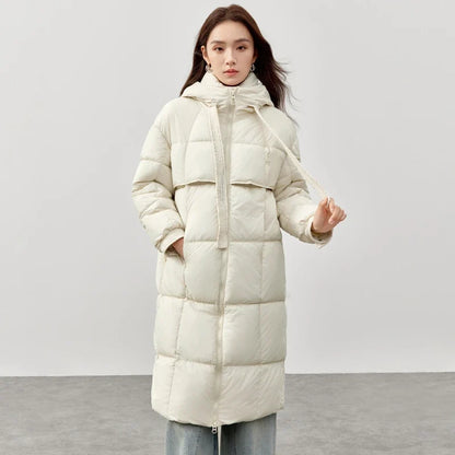 Damen Winter Parka Lang Stehkragen Gesteppt Warm