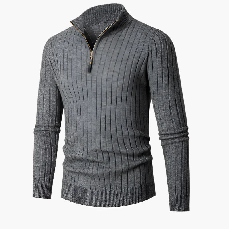 Men's Half-Zip Knit Sweater – Elegant Casual and Business Style