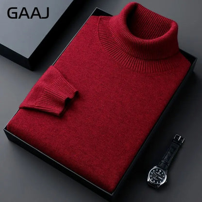 Men's turtleneck sweater long sleeve fine-knit sweater