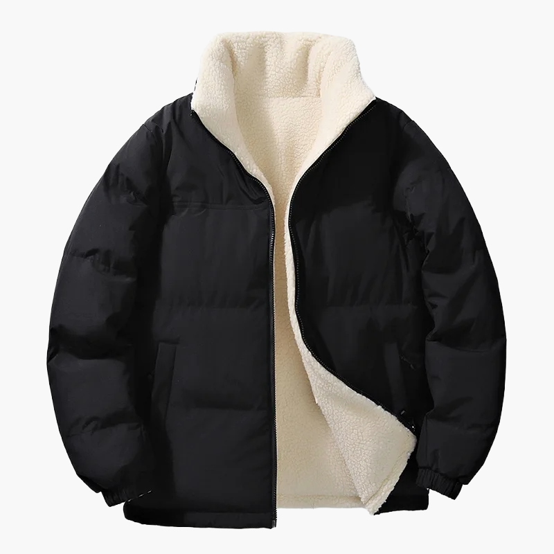 Men's winter quilted jacket with loose fit and fleece lining – urban fashion outdoor jacket