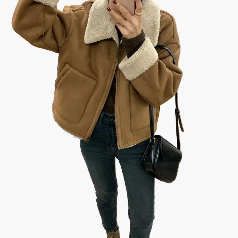 Women's Casual Autumn Winter Short Jacket with Turn-down Collar – Urban Street Style for Everyday and Leisure