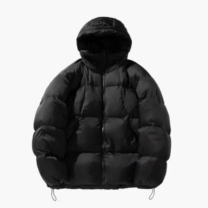 Herren Oversized Winter Steppjacke mit Kapuze – Lässiger Streetwear Look für kalte Tage