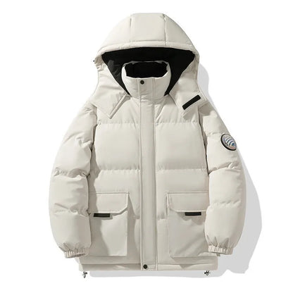 Men's Black Padded Winter Hooded Jacket