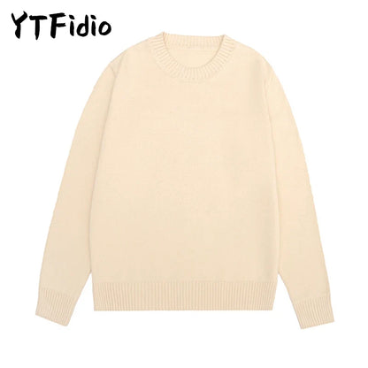 Damen Strickpullover Rundhals Langarm Rippbündchen