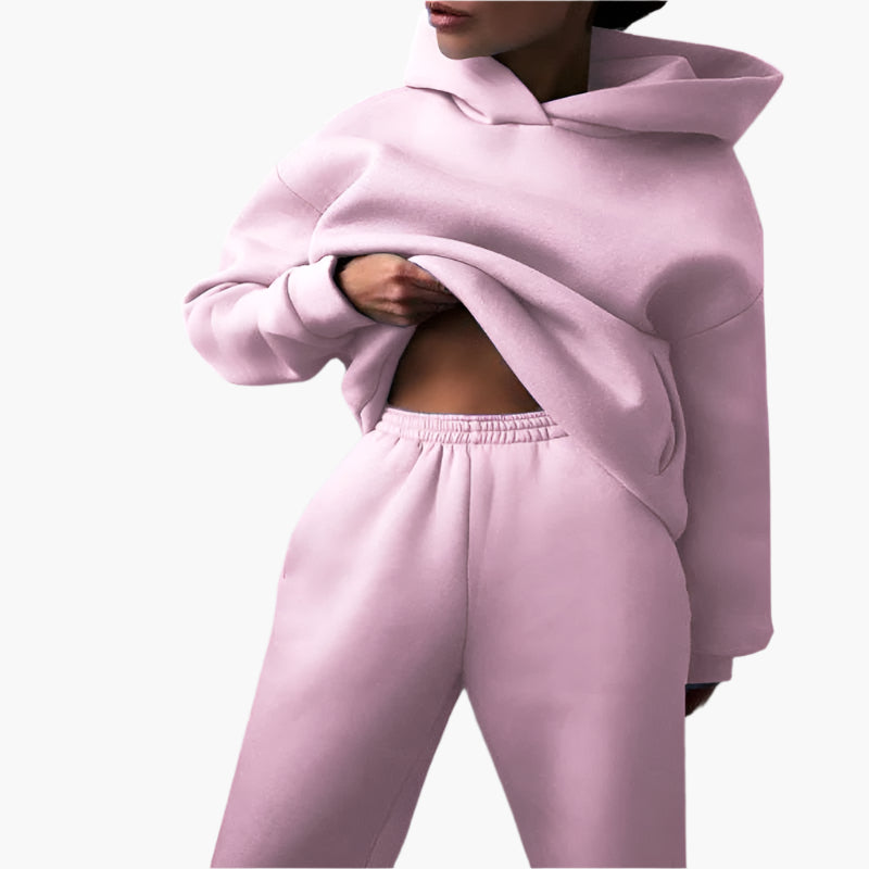 Women's Oversize Jogging Suit Set Hoodie & Jogging Pants – Comfortable Casual Look for Home and On the Go