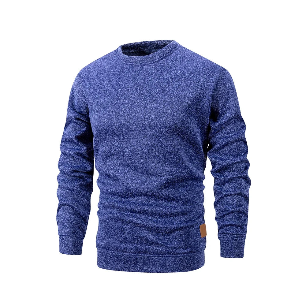 Men's crew-neck sweater, long sleeve, warm