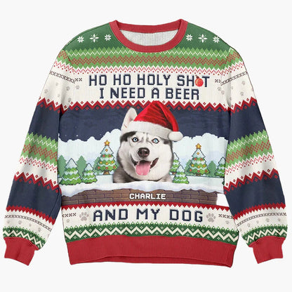 Unisex Ugly Christmas Sweater with Photo Print – Funny Christmas Sweater for Family & Friends