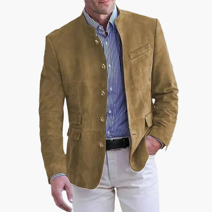 Men's Stand Collar Blazer Modern Business Casual Elegant