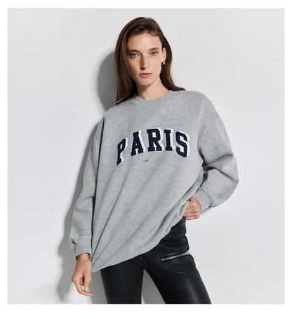 Women's Oversized Printed Sweatshirt Light Gray