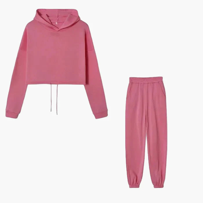 Women's Two-Piece Lounge Set – Fashionable Hoodie & Jogging Pants for Leisure and Everyday Use