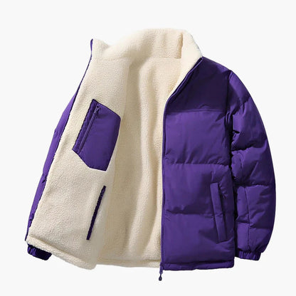 Men's winter quilted jacket with loose fit and fleece lining – urban fashion outdoor jacket