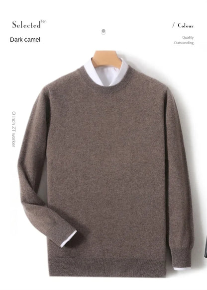 Men's Crew-Neck Sweater, Long-Sleeve, Made of Soft Material