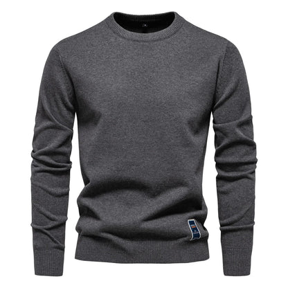 Herren Rundhals Pullover Langarm Basic Strickpullover