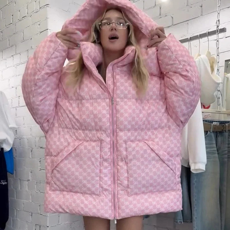 Women's quilted jacket with hood and zipper