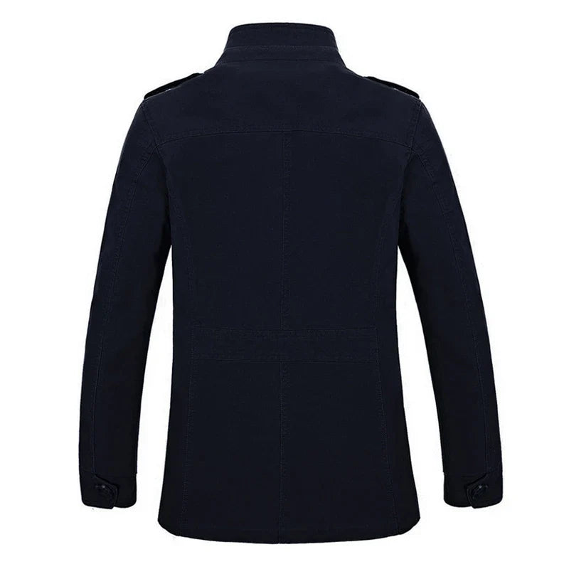 Men's Military Style Casual Jacket – Outdoor Transitional Jacket with Many Pockets