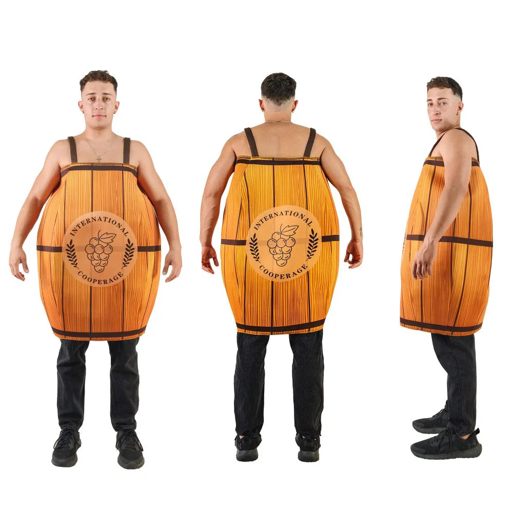 Barrel Costume Wine Barrel Outfit Unisex Party Carnival