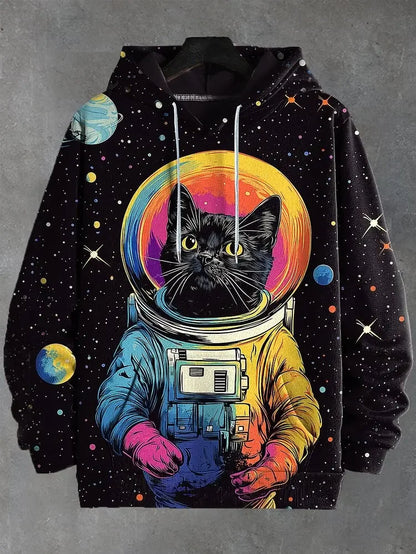 Hoodie with cat print and kangaroo pocket – Various designs