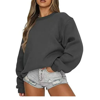 Women's Oversized Crew-Neck Long-Sleeve Sweatshirt