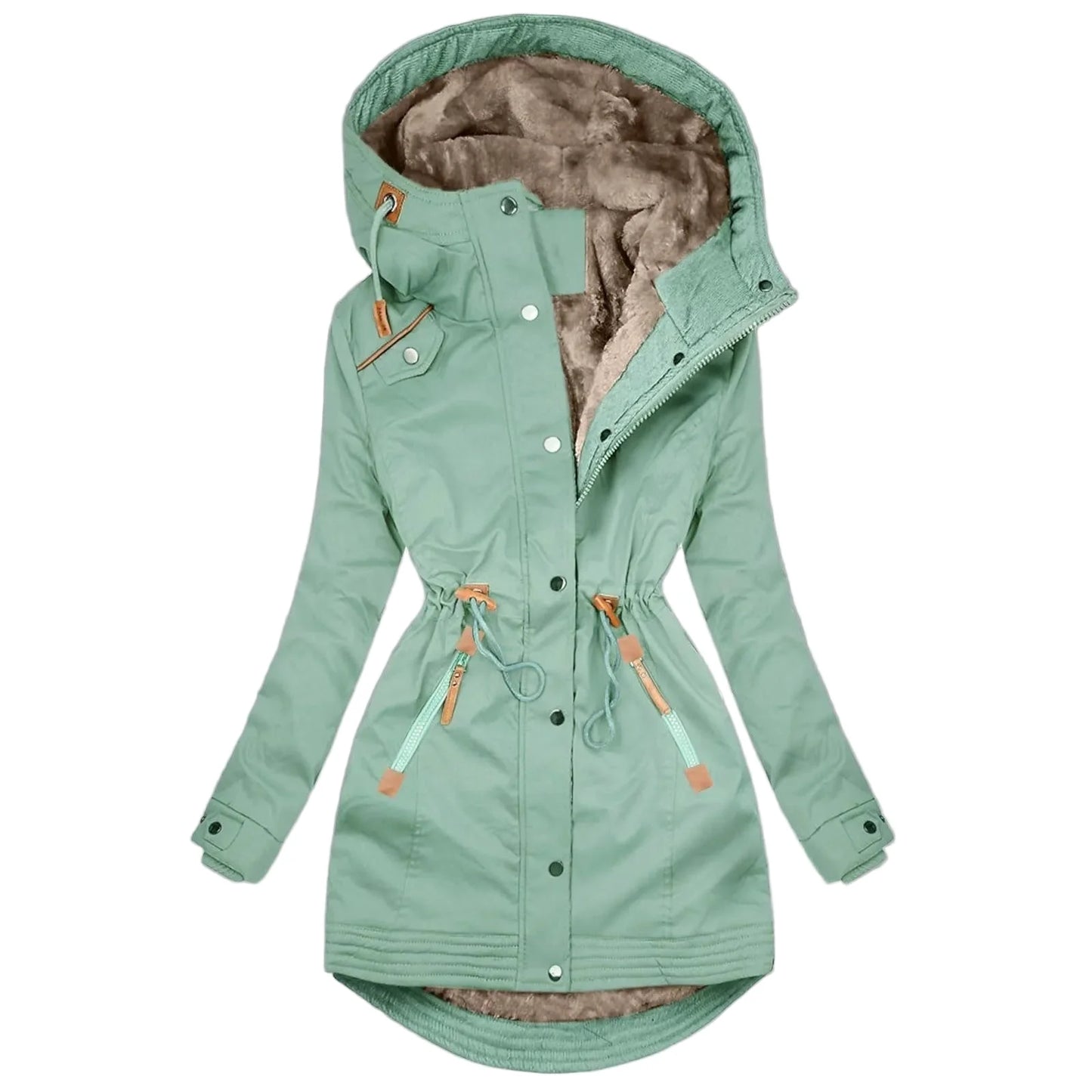 Women's winter parka with hood – fashionable, fleece-lined windbreaker for everyday and outdoor use