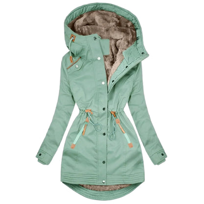 Women's winter parka with hood – fashionable, fleece-lined windbreaker for everyday and outdoor use