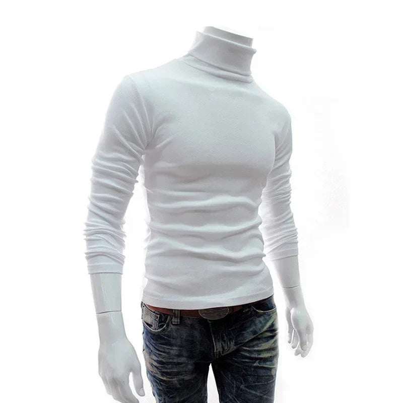 Men's turtleneck sweater long sleeve slim fit