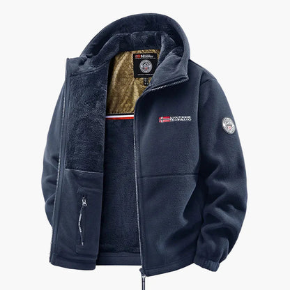 Men's Outdoor Thermal Fleece Jacket with Hood – Winter Warm Leisure & Sport