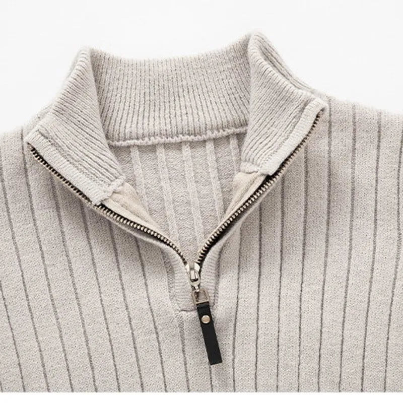 Men's Half-Zip Knit Sweater – Elegant Casual and Business Style