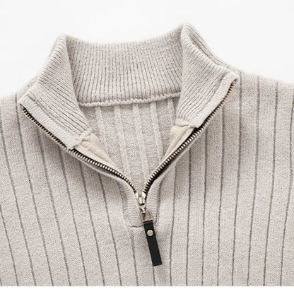 Men's Half-Zip Knit Sweater – Elegant Casual and Business Style