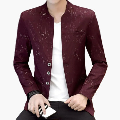 Men's Modern Slim Fit Blazer with Pattern for Business and Leisure
