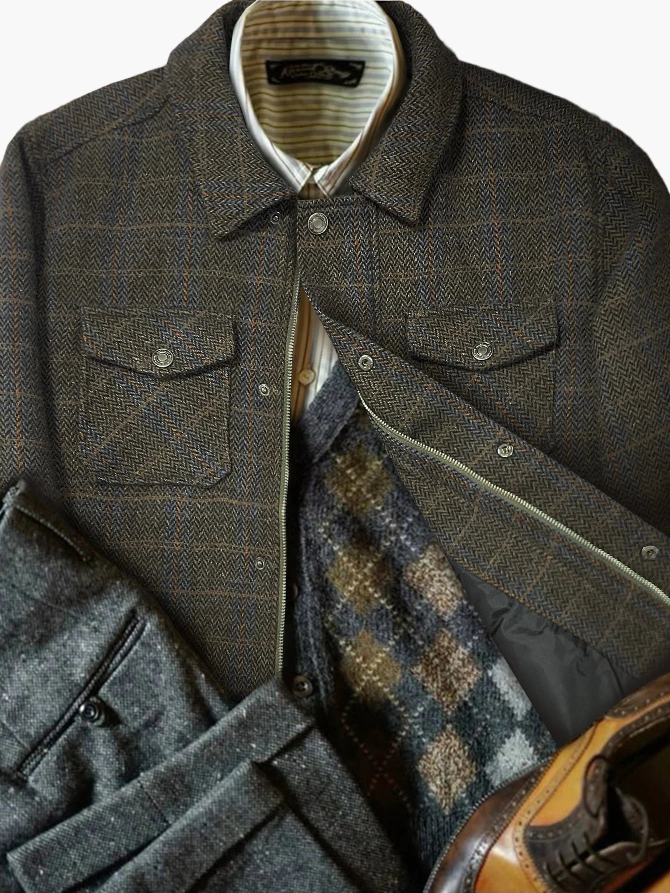 Men's jacket in classic houndstooth look – stylish outdoor and casual jacket