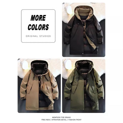 Unisex winter parka with hood - Warm-lined coat with zipper and pockets