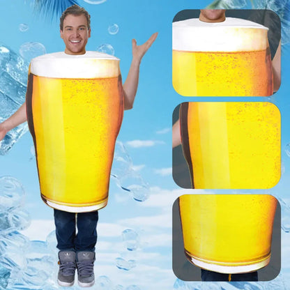 Bierflaschen-Kostüm Erwachsenen-Größe Grün & Gelb