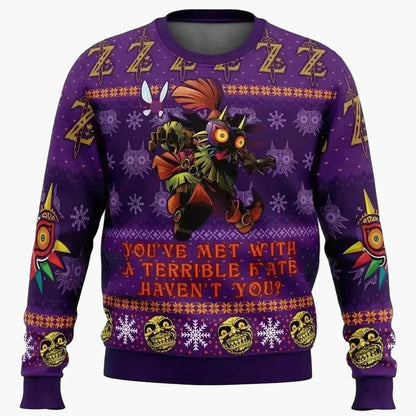 Men's Sweater Gaming Ugly Christmas Sweater – Majora’s Mask Legend of Zelda Cosplay Fan Merchandise