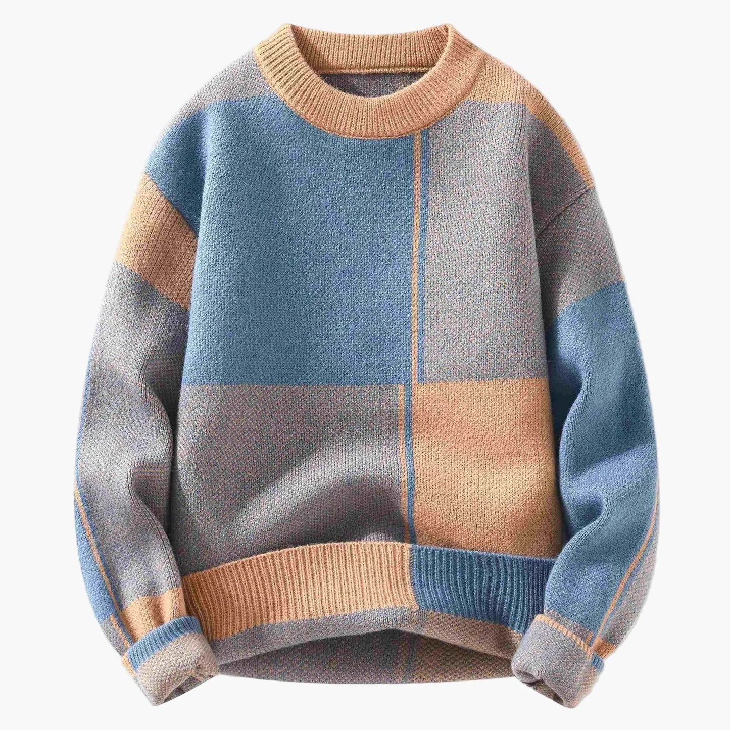 Men's sweater with modern geometric design – Casual knitwear for everyday and leisure