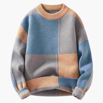 Men's sweater with modern geometric design – Casual knitwear for everyday and leisure
